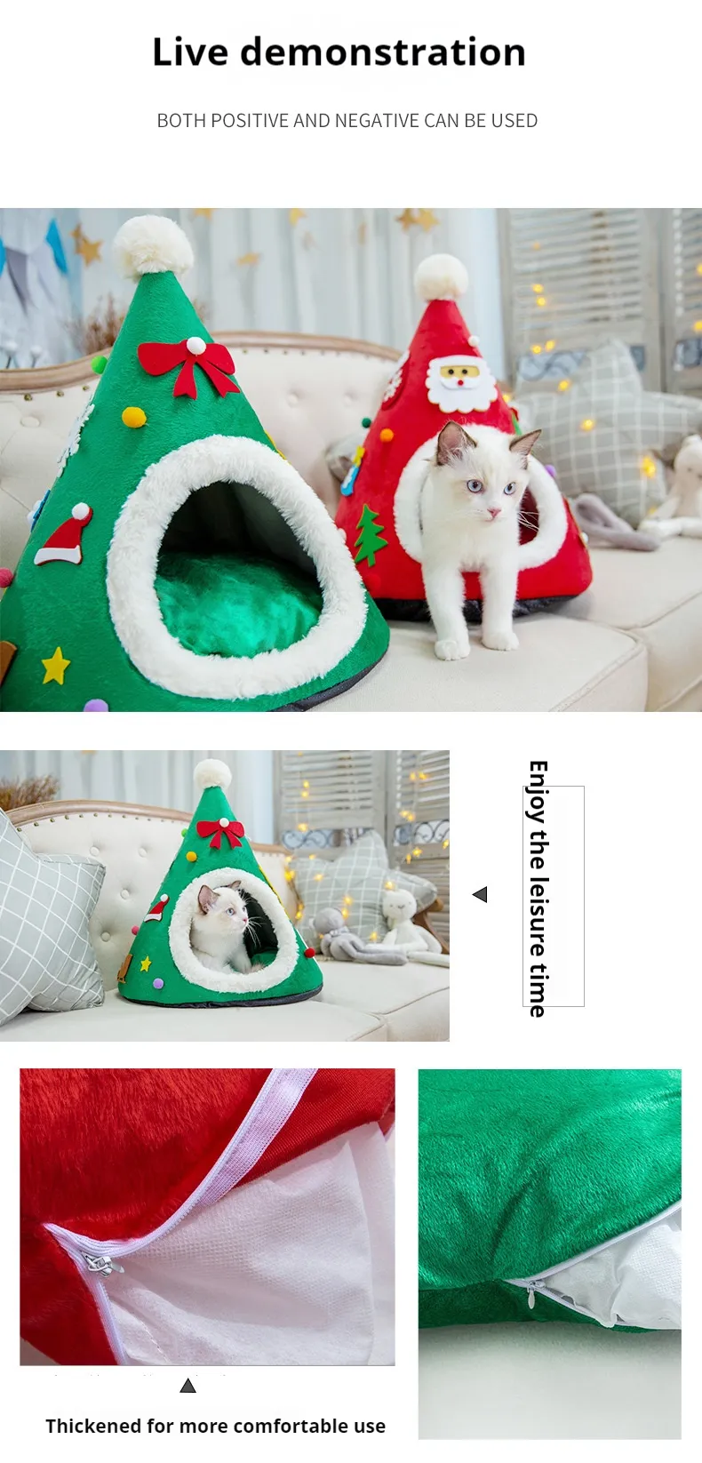 Christmas Tree Cat Bed-Pet Products