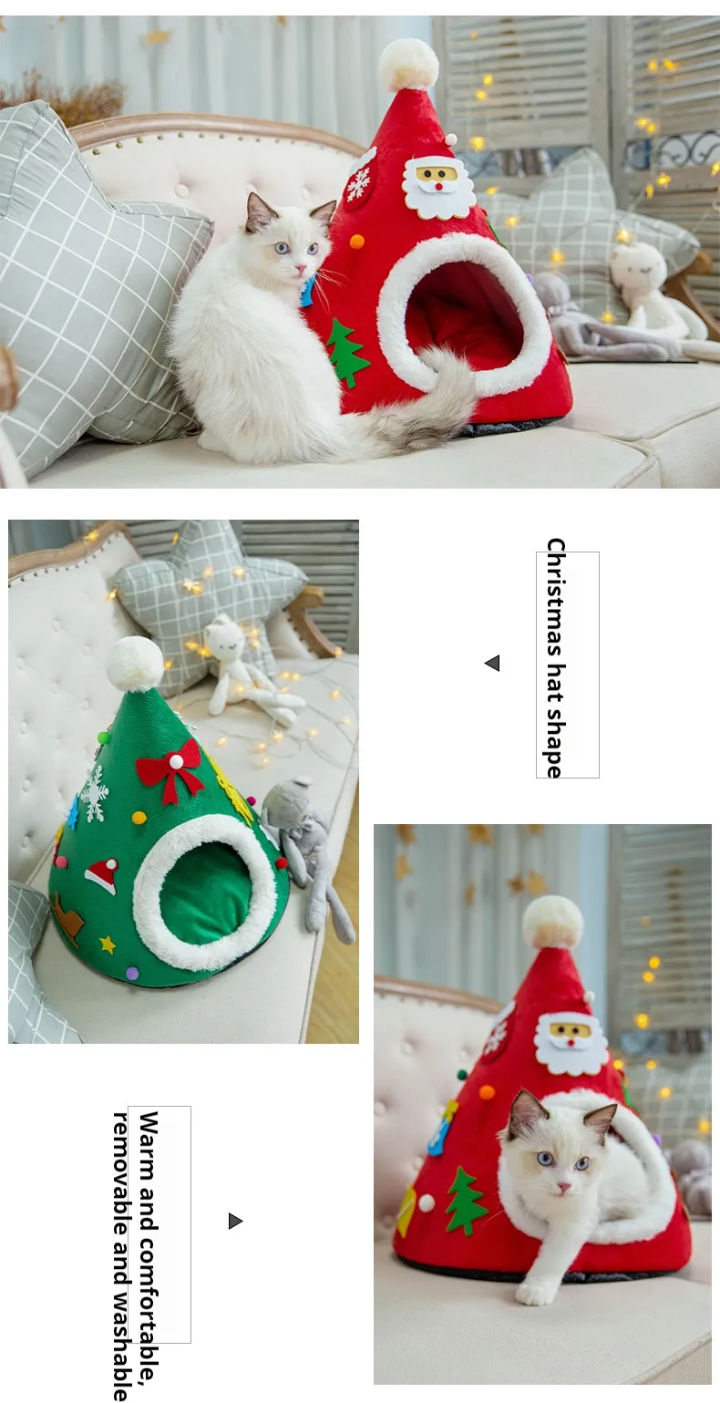Christmas Tree Cat Bed-Pet Products