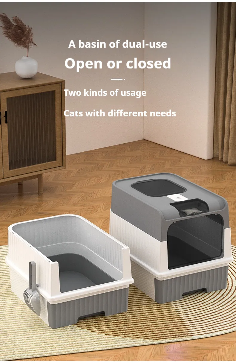Cat Litter Box with UV Handy Litter Scoop Drawer Type Cat Toilet-Pet Products