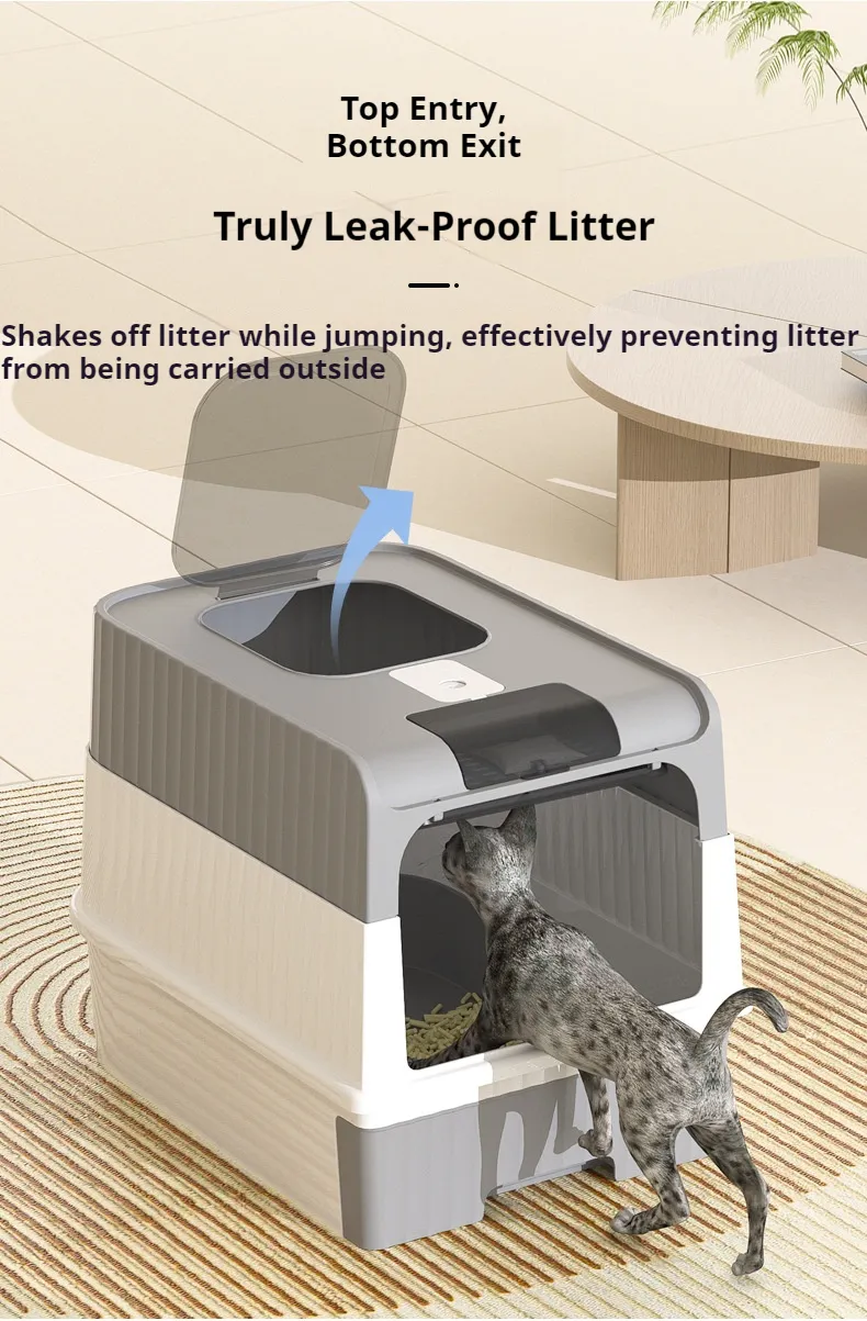 Cat Litter Box with UV Handy Litter Scoop Drawer Type Cat Toilet-Pet Products