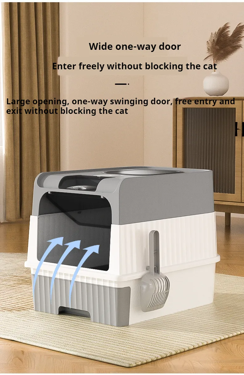 Cat Litter Box with UV Handy Litter Scoop Drawer Type Cat Toilet-Pet Products