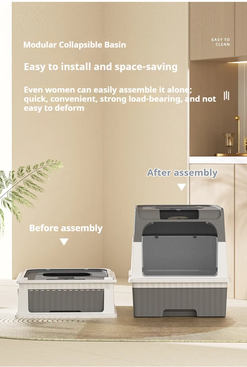 Cat Litter Box with UV Handy Litter Scoop Drawer Type Cat Toilet-Pet Products