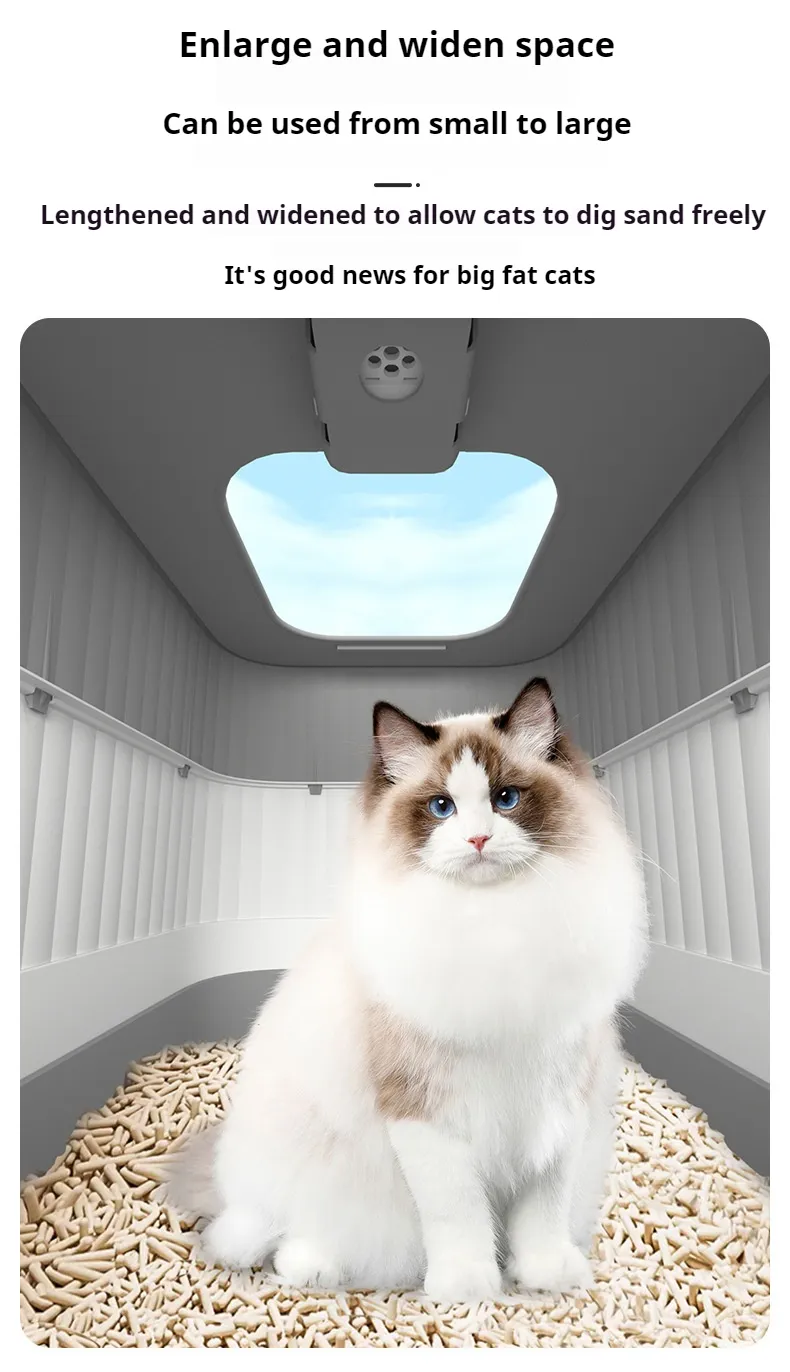 Cat Litter Box with UV Handy Litter Scoop Drawer Type Cat Toilet-Pet Products