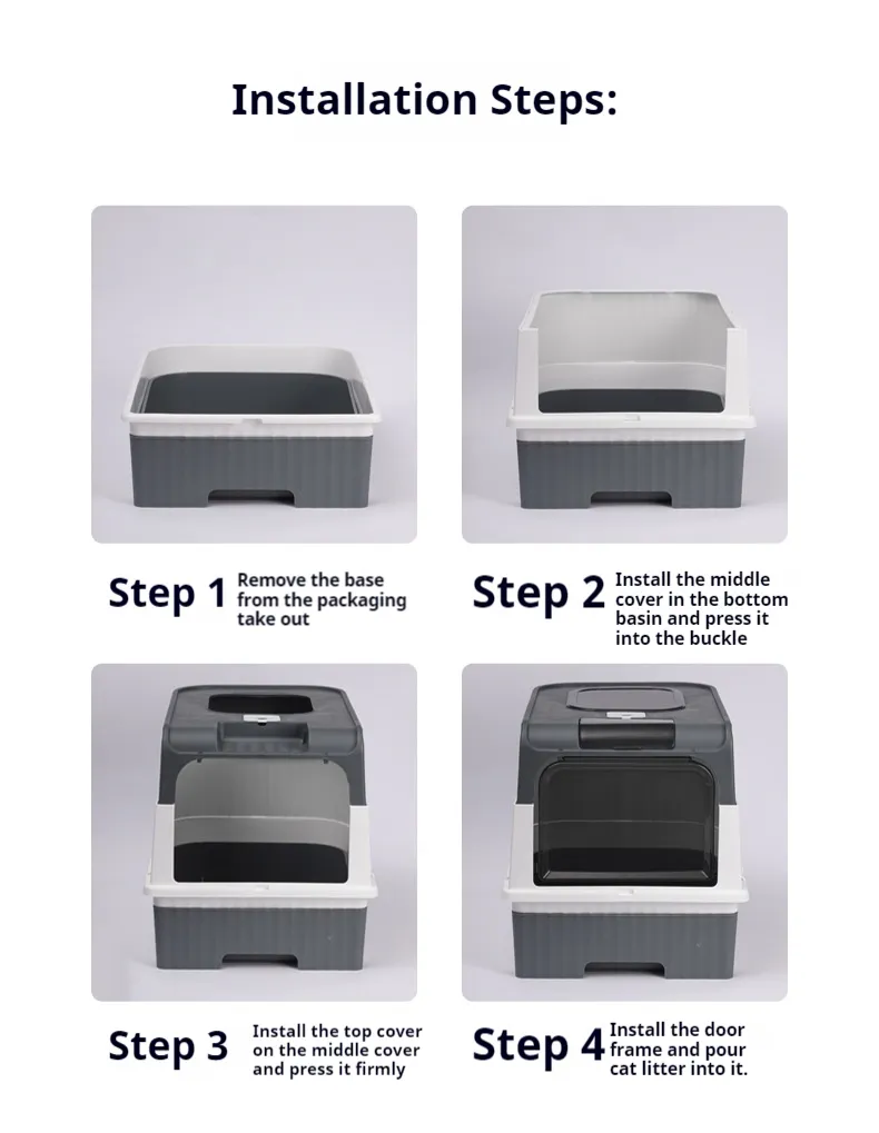 Cat Litter Box with UV Handy Litter Scoop Drawer Type Cat Toilet-Pet Products