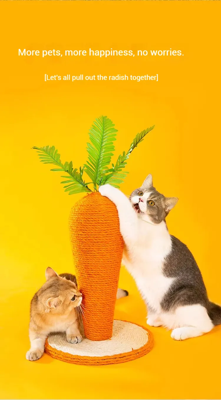 Cat Scratching Post Carrot Scratching Post Nature Sisal Cat Scratcher-Pet Products