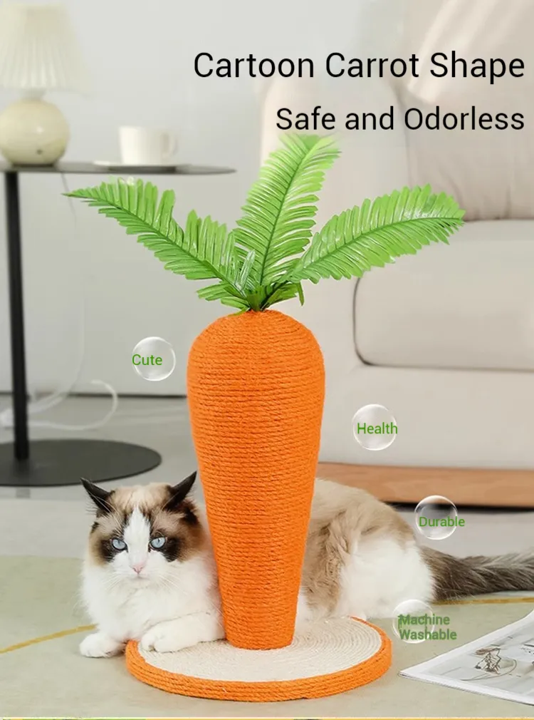 Cat Scratching Post Carrot Scratching Post Nature Sisal Cat Scratcher-Pet Products