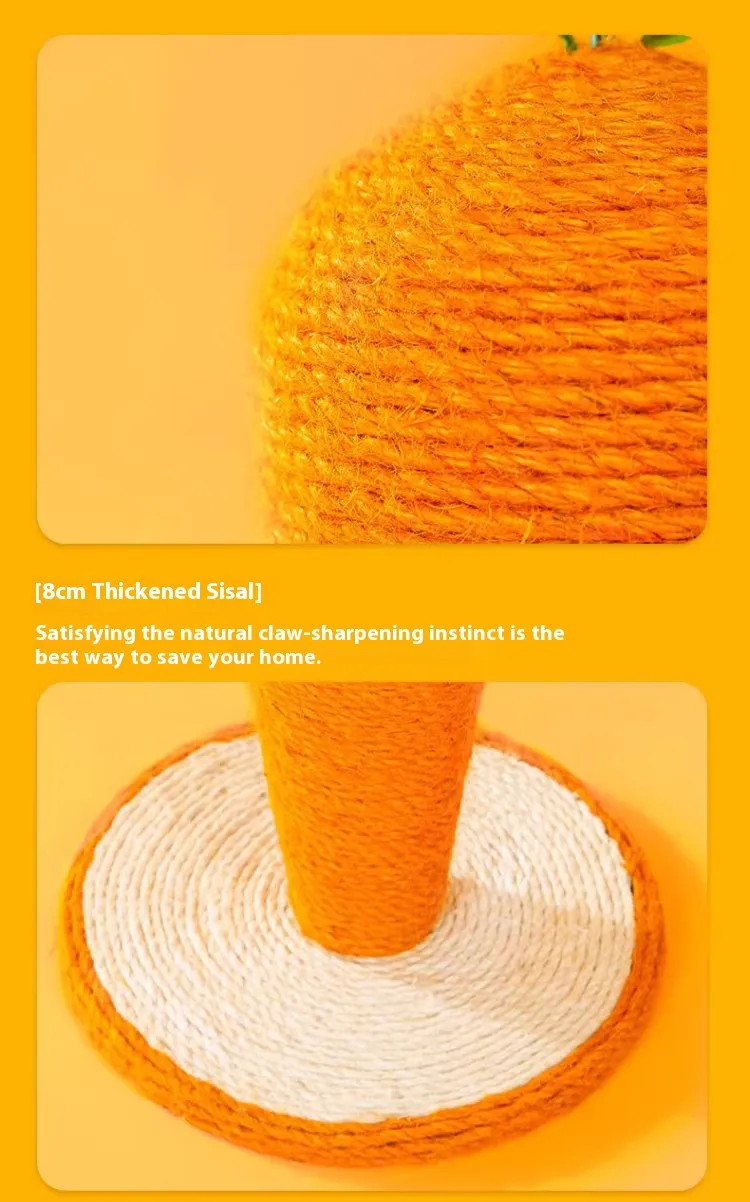 Cat Scratching Post Carrot Scratching Post Nature Sisal Cat Scratcher-Pet Products